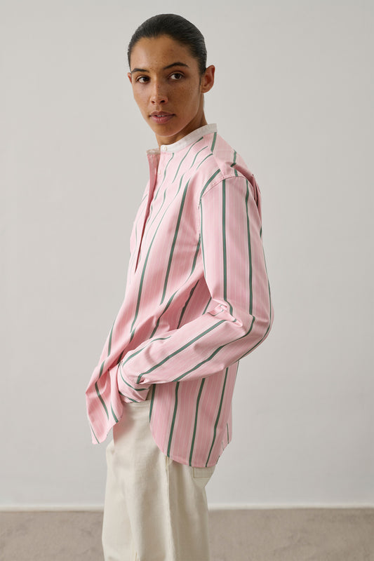 Chemise Bermudes - Rose/Gris - Coton - Femme