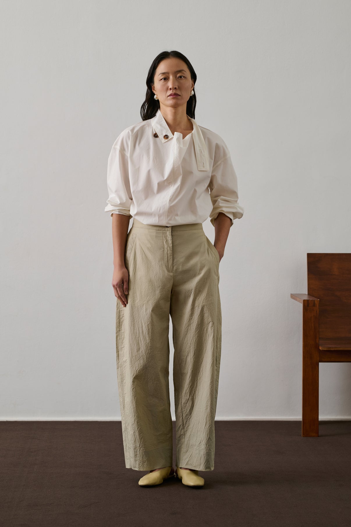 Pantalon Guillaume - Beige - Coton - Femme vue 1