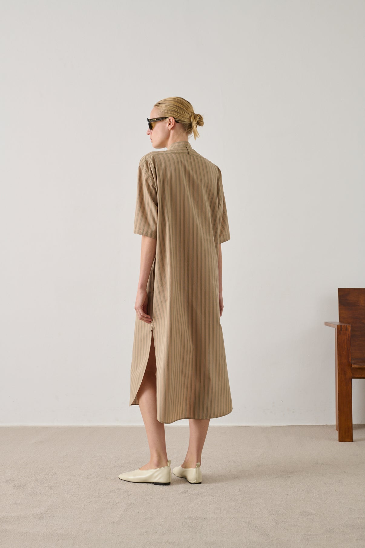 Robe Izzo - Beige Vert - Coton - Femme vue 4